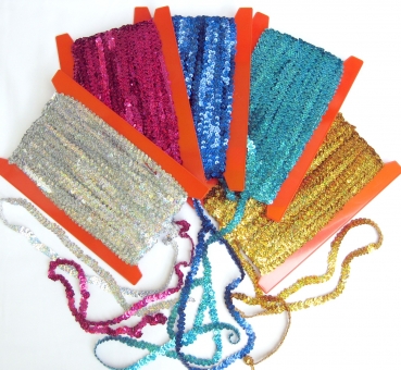 Paillettenband Stretch Holo schwarz